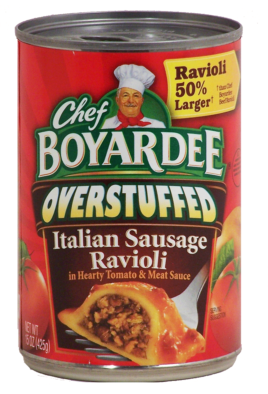 Chef Boyardee&nbsp;Overstuffed Ravioli&nbsp;italian sausage in tomato & meat sauce Full-Size Picture